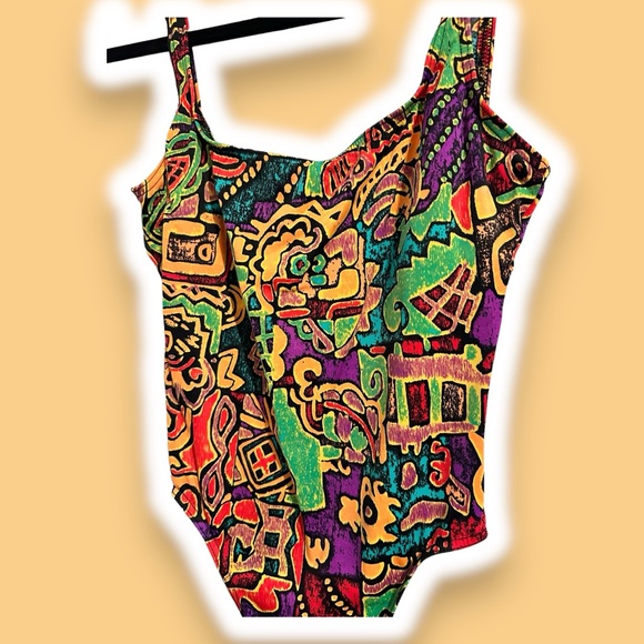 Vintage abstract full-piece bathing suit - Picture 2 of 5